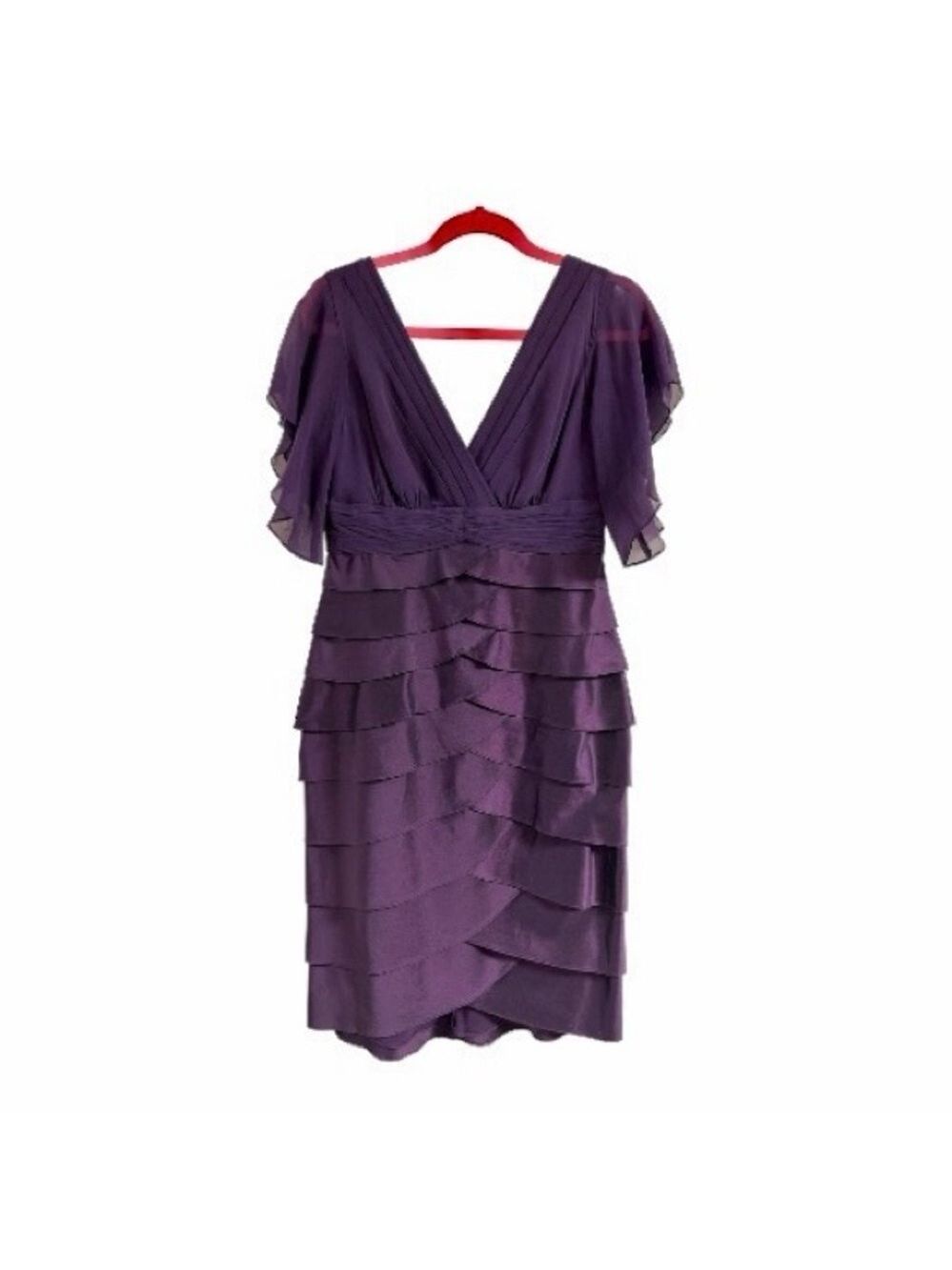 Adrianna Papell - Elegant Purple Layered Dress - Picture 2 of 5